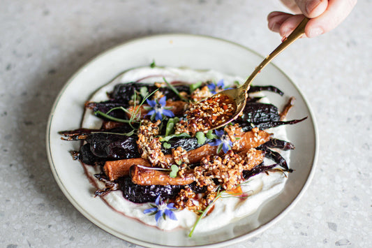 Honey Roasted Carrots on Whipped Ricotta with Chilli Crisp
